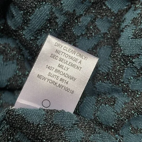 New Milly Women's XL Long Sleeve Sheath Dress in Metallic Cheetah Print Back Zip